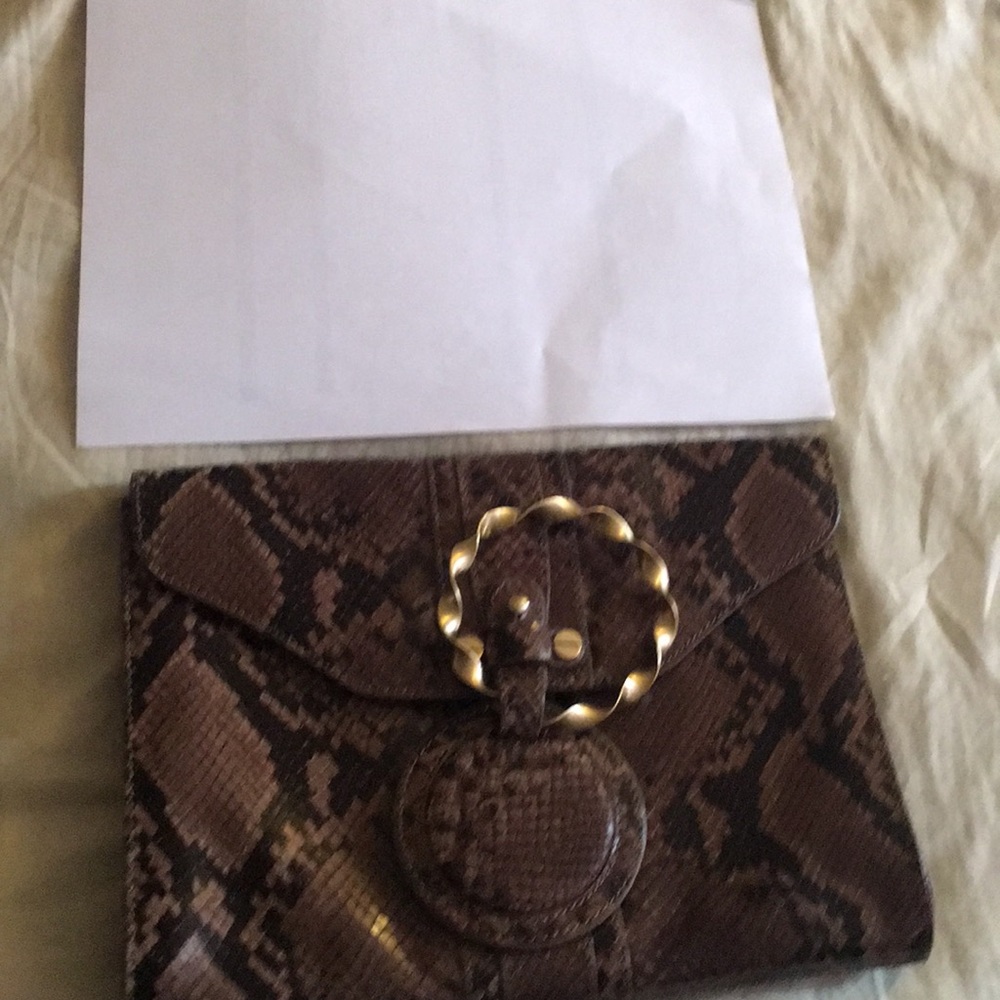 Alexisuospny bag reptile leather clutch  mirror
